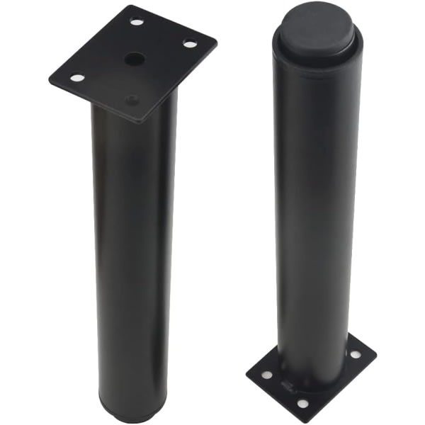 (25-42 cm, black) Set of 4 sturdy adjustable metal furniture legs V1237-ZY-203-2998
