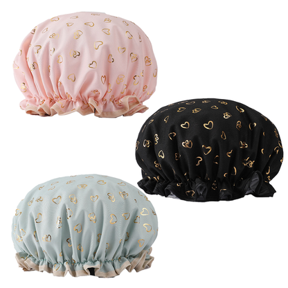 Shower Caps, 3-pack for women, waterproof and double layered V1237-ZY-203-3000