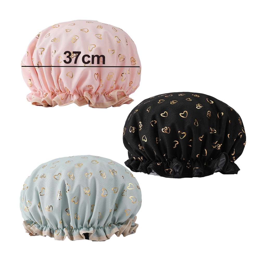 Shower Caps, 3-pack for women, waterproof and double layered V1237-ZY-203-3000