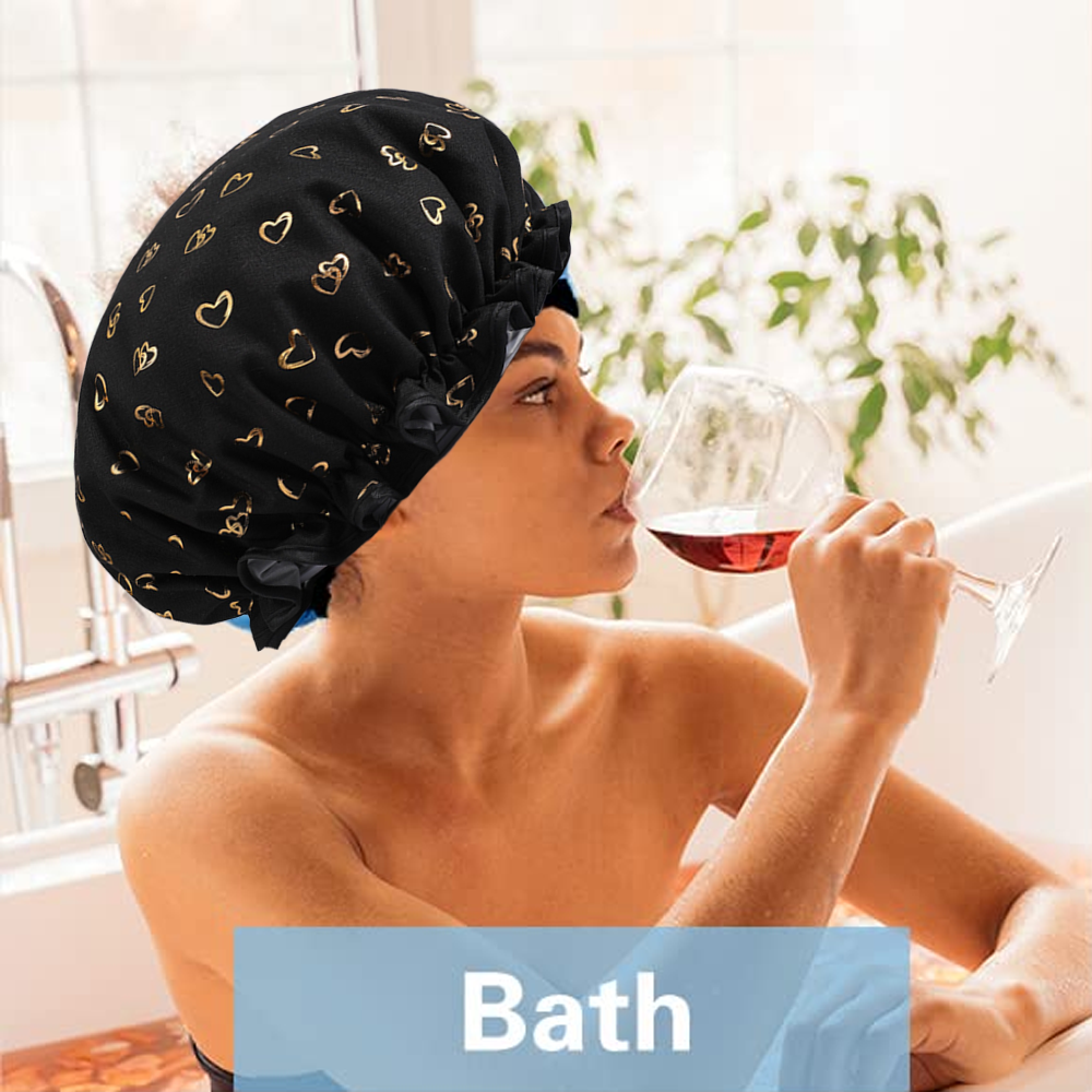 Shower Caps, 3-pack for women, waterproof and double layered V1237-ZY-203-3000