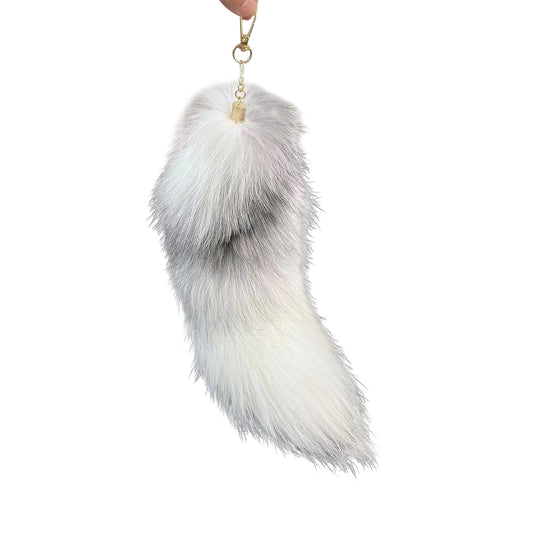 Fake Raccoon Tail Keychain Soft Artificial Fur Tail Pendant Decorative Raccoon Tail Keychain Backpack Key V1237-ZY-203-3005