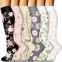 Compression Socks for Women & Men Circulation (6 Pairs) - Graduated Support Socks for Running, Athletic V1237-ZY-203-3028