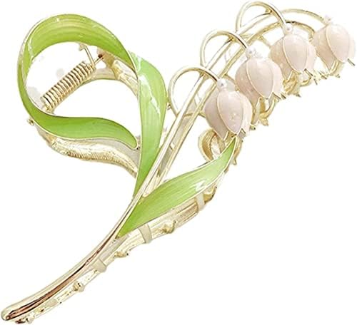 Pink Lily of the Valley Flower Hair Clips, Large Metal Clip, Orchid Clips, Lily of the Valley Jaw Clip V1237-ZY-203-3037