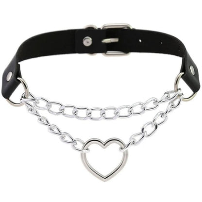 Black PU Leather Necklace with Heart V1237-ZY-203-3040