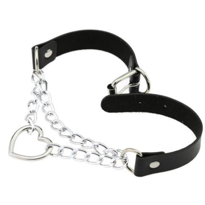 Black PU Leather Necklace with Heart V1237-ZY-203-3040