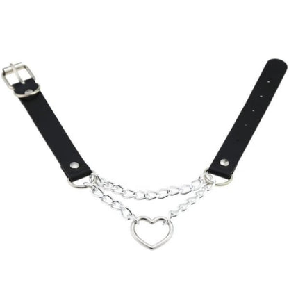 Black PU Leather Necklace with Heart V1237-ZY-203-3040