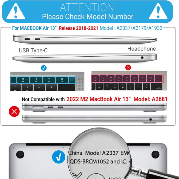 Compatible with MacBook Air 13 V1237-ZY-203-3072