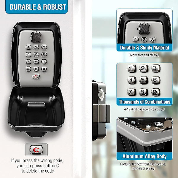 Waterproof key box wall mounted outdoor key box safe key box wall mounted key cabinet V1237-ZY-203-3084