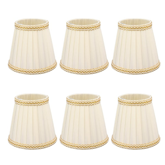6pcs Small Lampshades Clip On Drum Light Shade Fabric For Chandeliers Light Bulbs Lighting Accessories V1237-ZY-203-3096