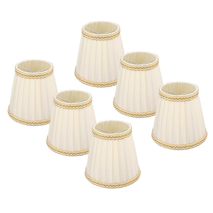 6pcs Small Lampshades Clip On Drum Light Shade Fabric For Chandeliers Light Bulbs Lighting Accessories V1237-ZY-203-3096