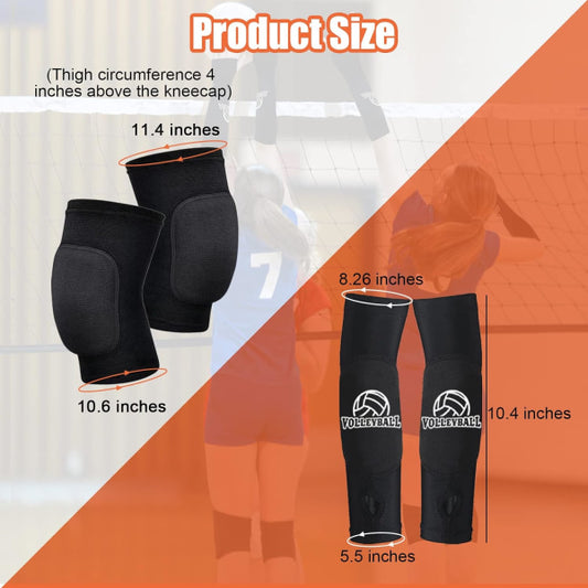 Volleyball Knee Pads & Arm Guards, Equipment with High Protection Plate Volleyball Knee Pads Thumb Hole Arm V1237-ZY-203-3097