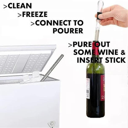 2-pack Wine Cooler Wine Bottle Cooler Stainless Steel Wine Chiller Wine Decanter with Wine Aerator V1237-ZY-203-3116