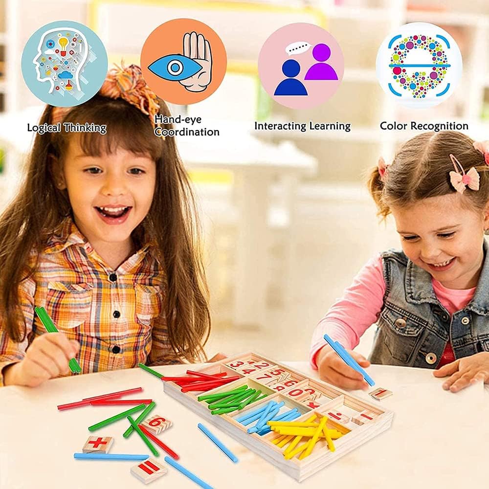 Montessori Math Toy, Wooden Sticks Digital Game with Counting Blo V1237-ZY-203-3119