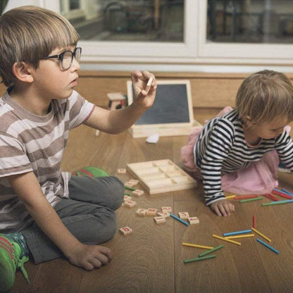Montessori Math Toy, Wooden Sticks Digital Game with Counting Blo V1237-ZY-203-3119