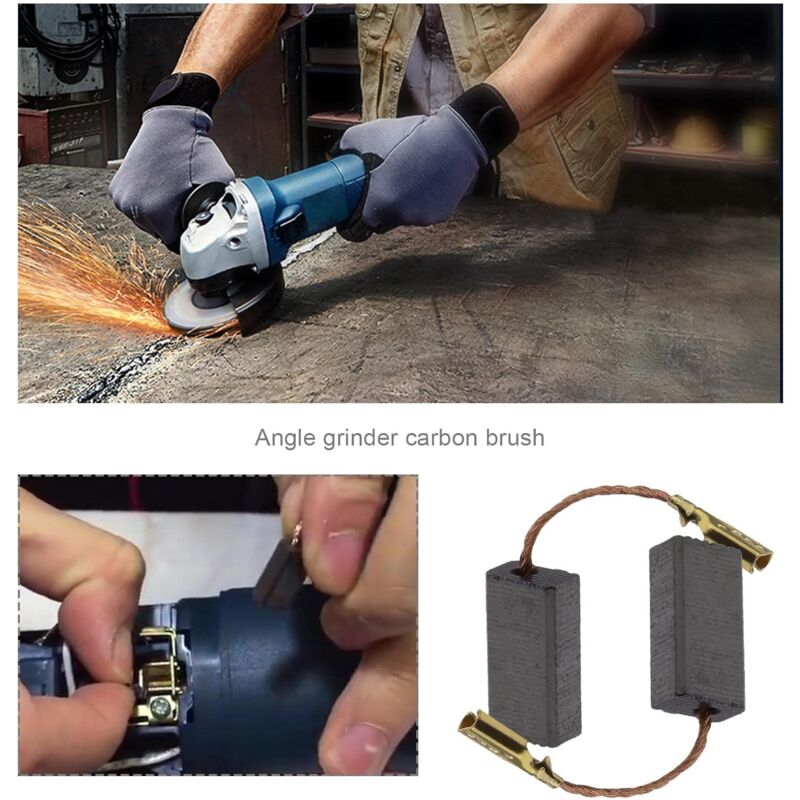 20pcs Carbon Brushes for Angle Grinder Compatible with Bosch Replacement Repair Power Tool Spare Part 15x8x5mm V1237-ZY-203-3143