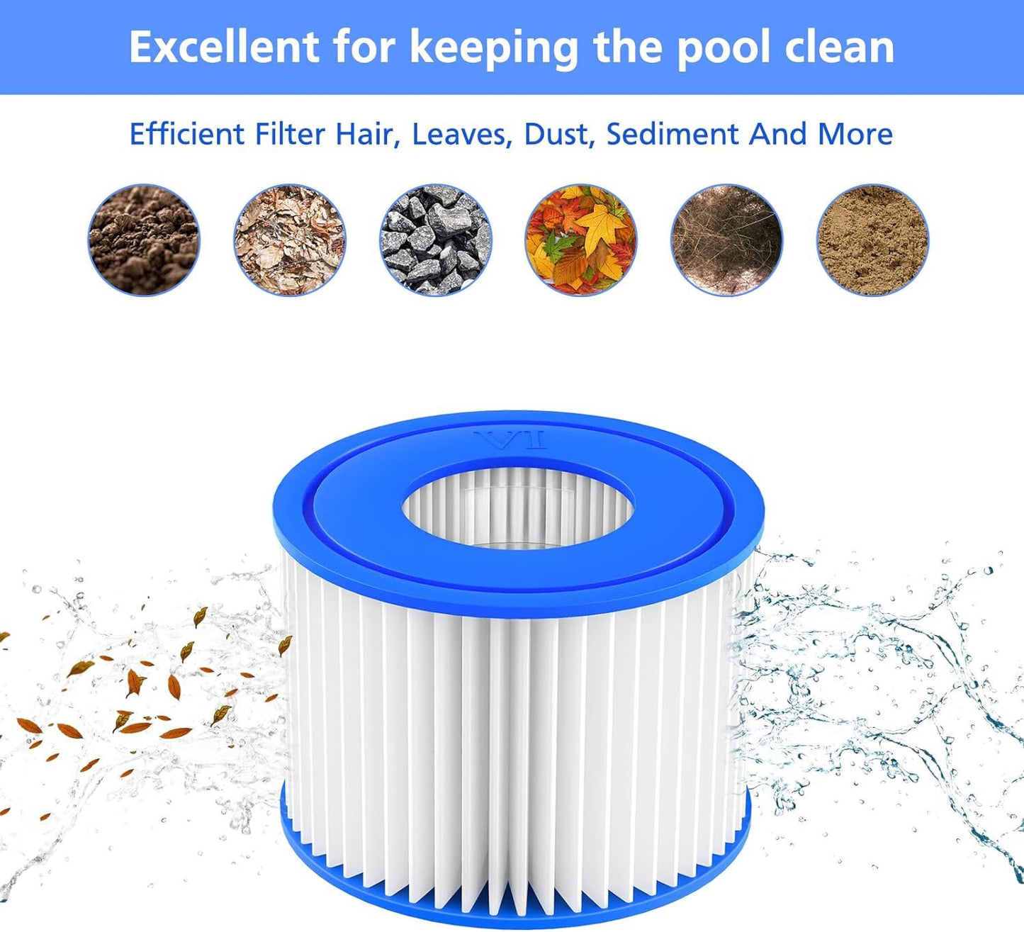 Lay-Z-Spa Filter Cartridge (VI), Compatible with All Lay-Z-Spa Hot Tub Models 2pcs V1237-ZY-203-3145