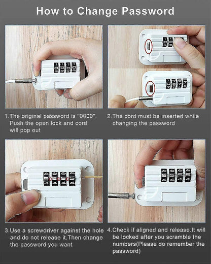 Self-Adhesive Refrigerator Lock Pack for Adults, White, Combination Lock, Refrigerator Safety Lock, for V1237-ZY-203-3151