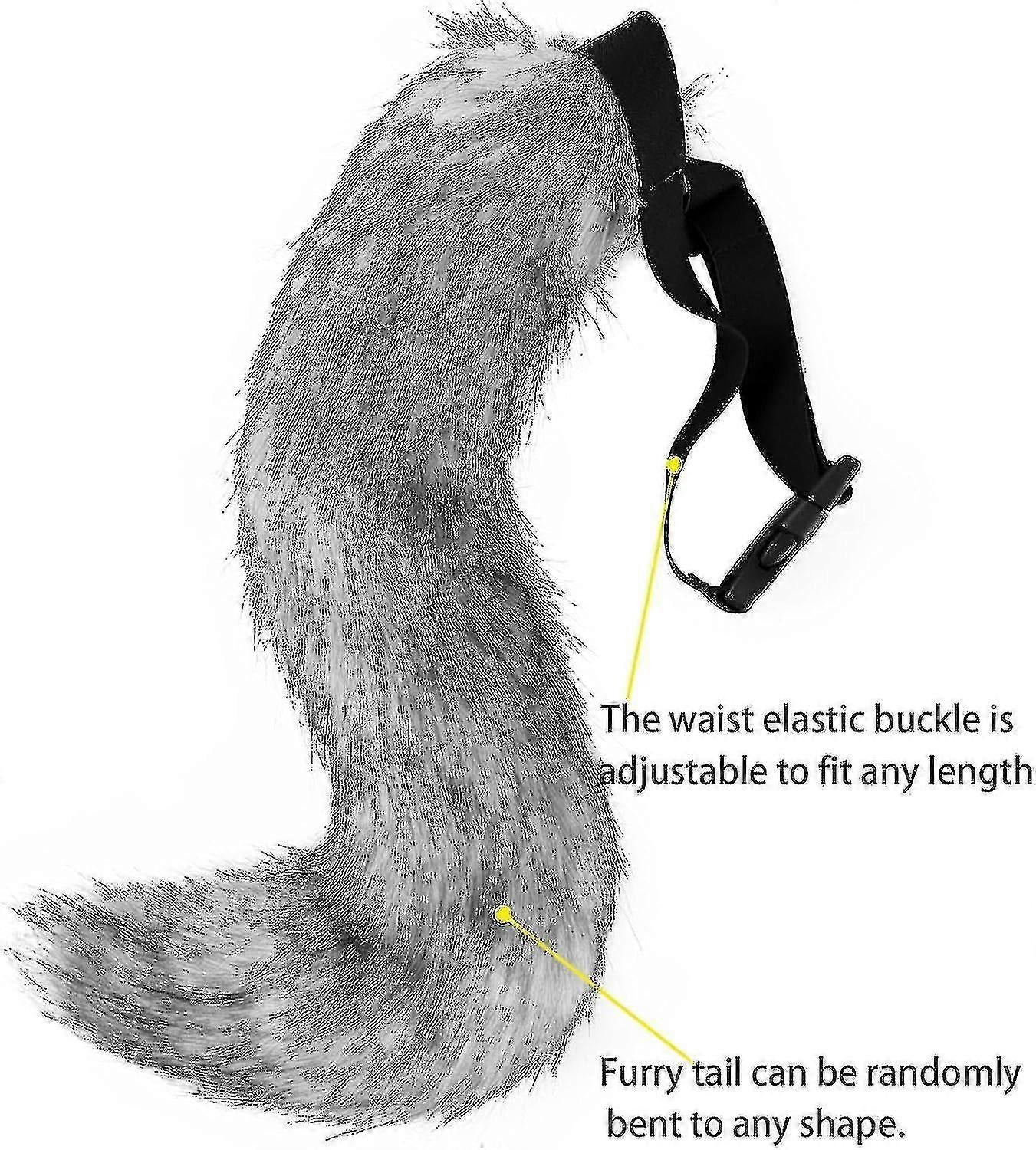 Artificial Fur Fox Tail Cat Werewolf Cosplay Costume Set Plush Mask Fluffy Paws Gloves Halloween Christmas V1237-ZY-203-3153