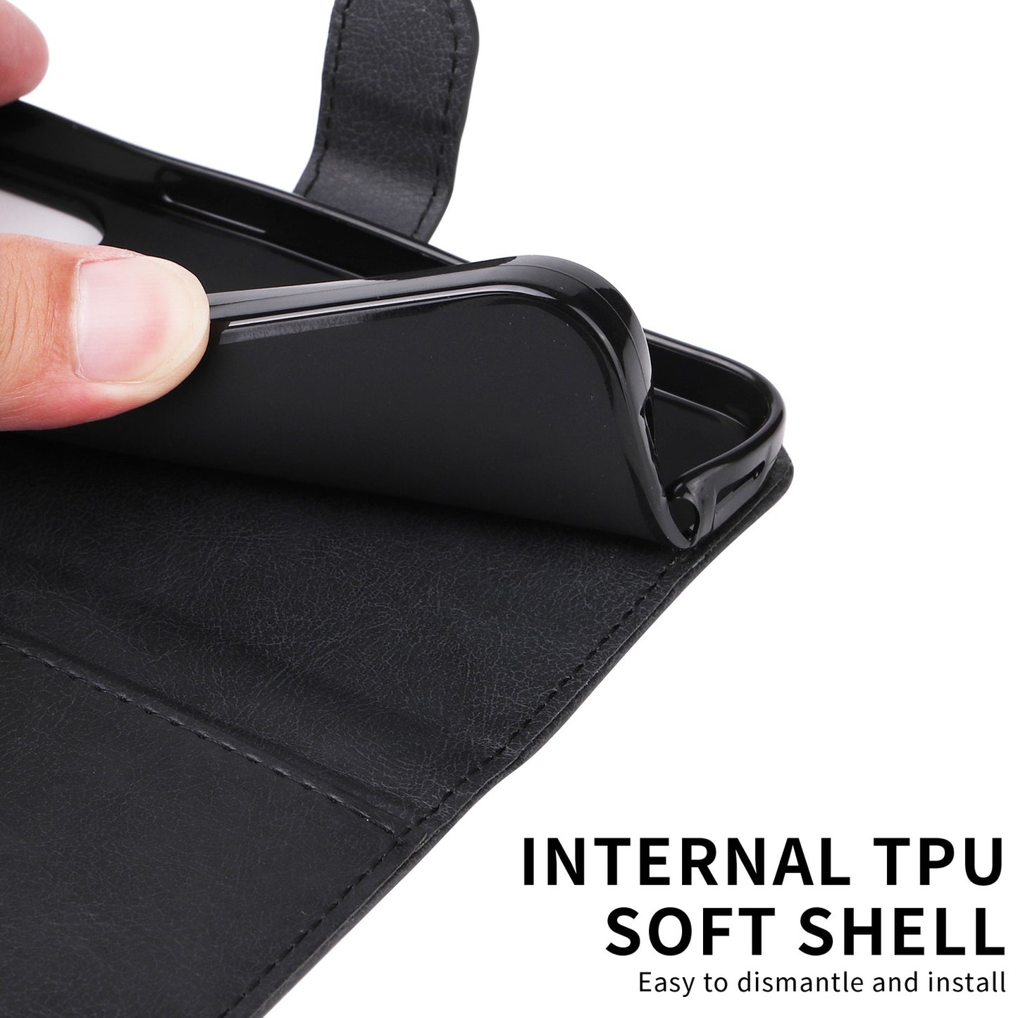 SKALO Xiaomi Redmi A5 4G PU Leather Wallet Case - More Colors_MGF Black V1237-ZY-203-3173