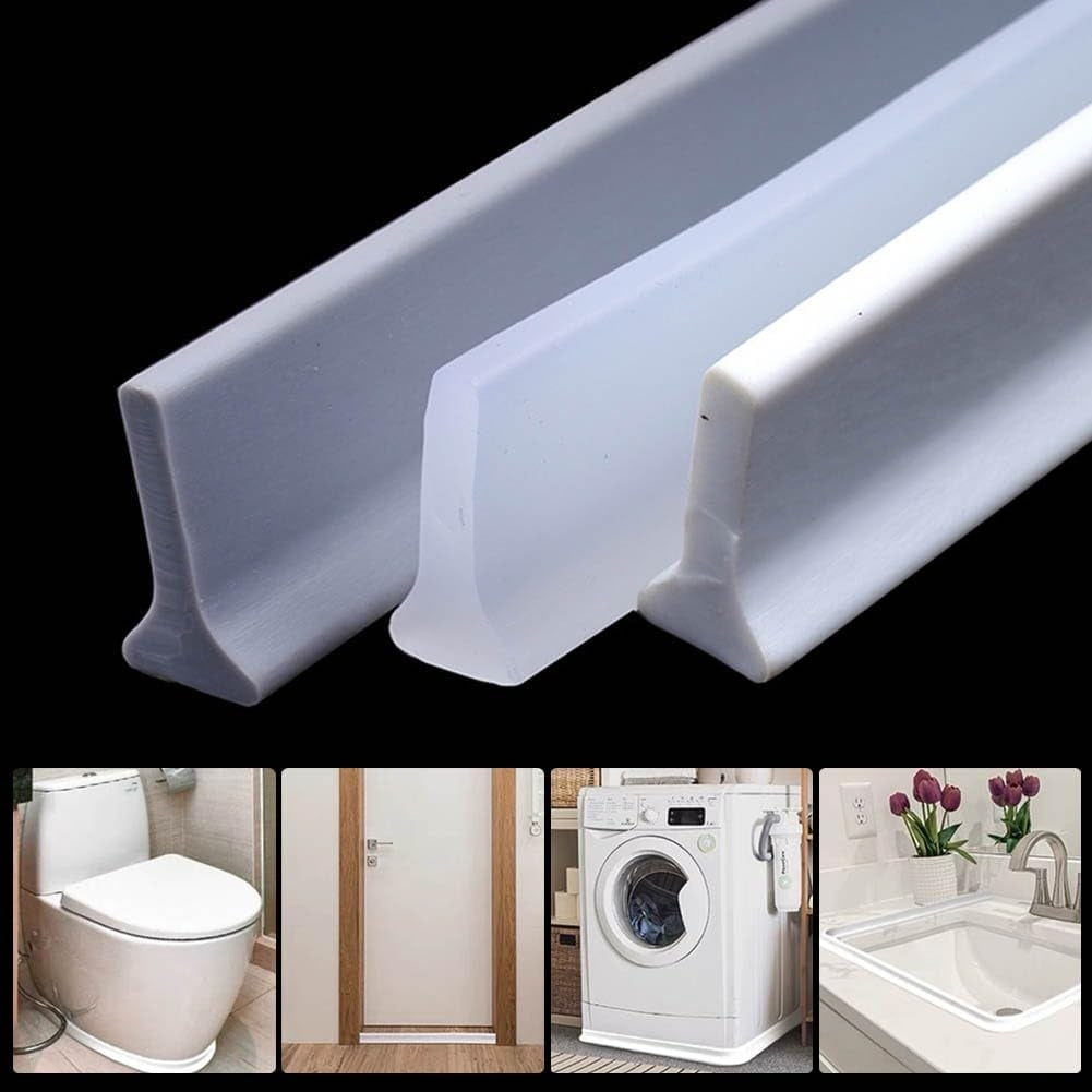 Shower Threshold / Water Barrier - Self-Adhesive Shower Strip - 2m Black V1237-ZY-203-3228