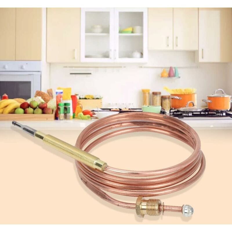 Universal Thermocouple, Temperature Sensor with Nuts, Replacement Thermocouple Kit Adapters for Gas Ovens, V1237-ZY-203-3271