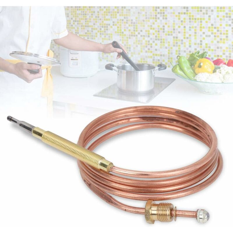 Universal Thermocouple, Temperature Sensor with Nuts, Replacement Thermocouple Kit Adapters for Gas Ovens, V1237-ZY-203-3271
