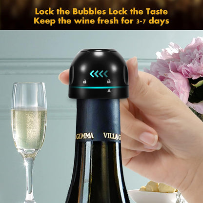 Champagne stopper, wine stopper, 4-pack, universal, reusable, silicone, sealed, leak-proof V1237-ZY-203-3280