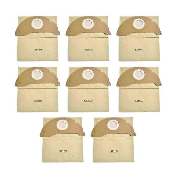 /NN/ 8 pcs Vacuum Cleaner Bags for Karcher A2004 WD2, Model 6.904-322.0 - Improved Filtration & Easy Handling V1237-ZY-203-3281