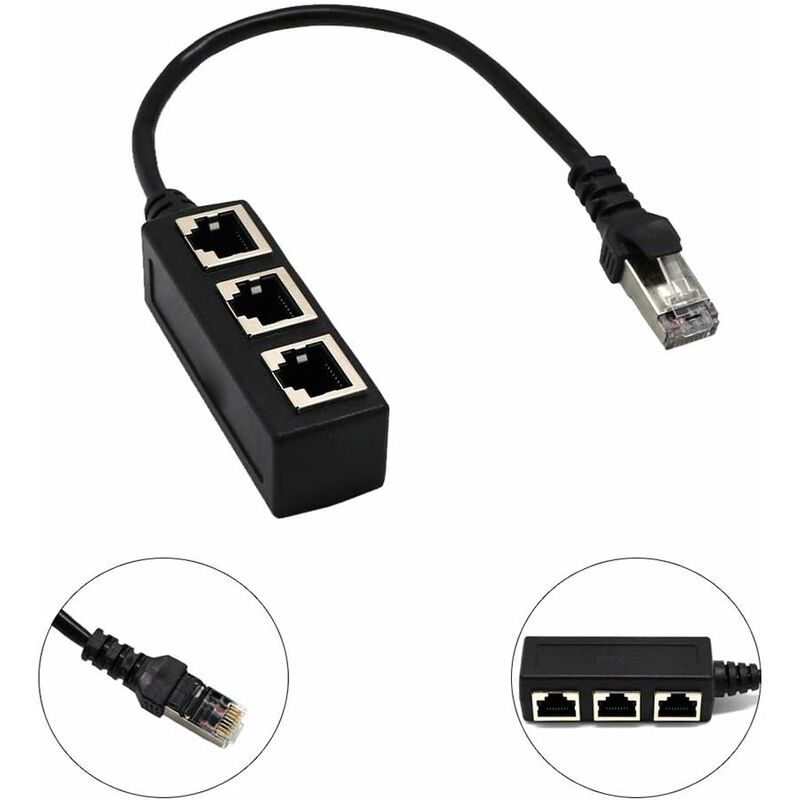 RJ45 Network 1 to 3 Port Ethernet Adapter Adapter Cable Network Cable Splitter V1237-ZY-203-3286
