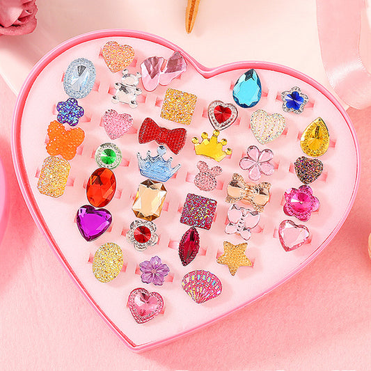 Princess Ring Charm Finger Rings Toy Jewelry Children Party Gift 36pcs/lot V1237-ZY-203-3300