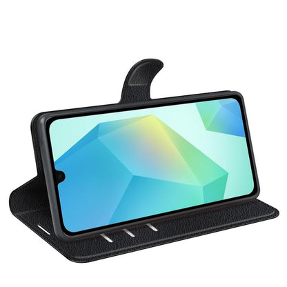 Samsung Galaxy A17 5G Litchi Texture Case with Horizontal Flip and Stand Black_max Black V1237-ZY-203-3301