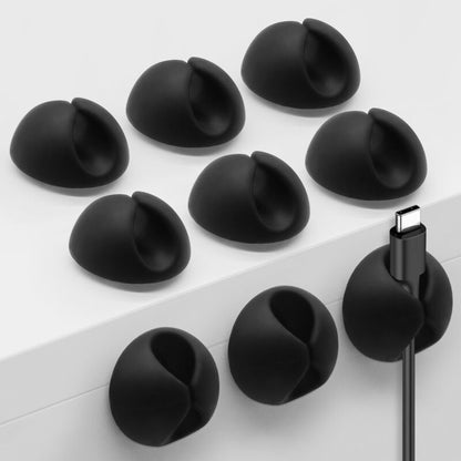 10-pack Self-Adhesive Wire and Cable Clips, Bed Clips, Cable Holder, Cable Organizer, Single Port (Black) V1237-ZY-203-3302