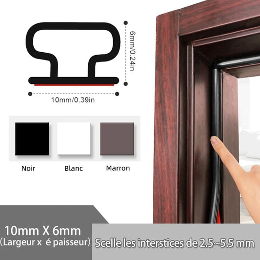 Self-Adhesive Rubber Door Window Seal D-Profile 6M Black for Cooling and Sound Insulation Weather Strip V1237-ZY-203-3315