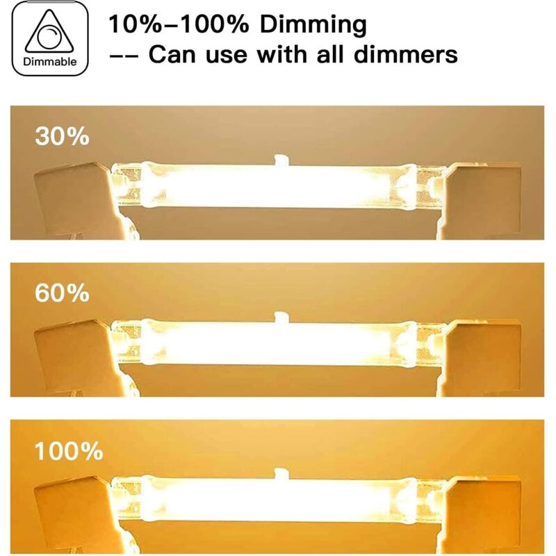 5-pack R7S Halogen Bulb 118mm 200W 230V Dimmable for Construction Floodlights Landscape Lighting Living Room V1237-ZY-203-3329
