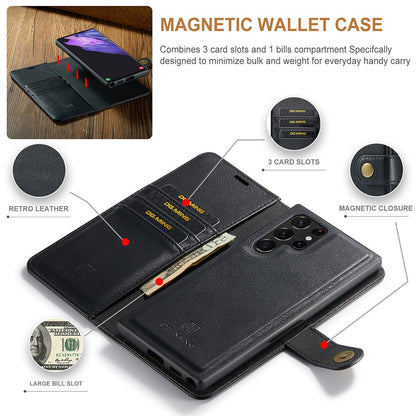 DG.MING 2-in-1 Magnetic Wallet Samsung Galaxy S22 Ultra Black_max V1237-ZY-203-3340
