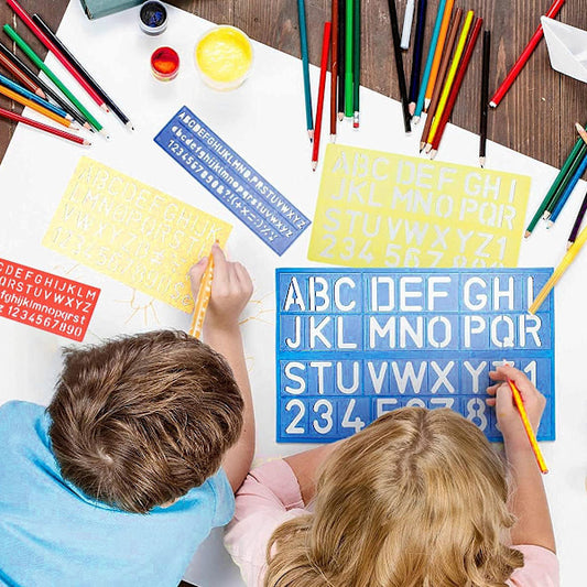 4-piece stencil set, letter stencils, plastic number stencils, stencils in various sizes, painting stencils V1237-ZY-203-3349