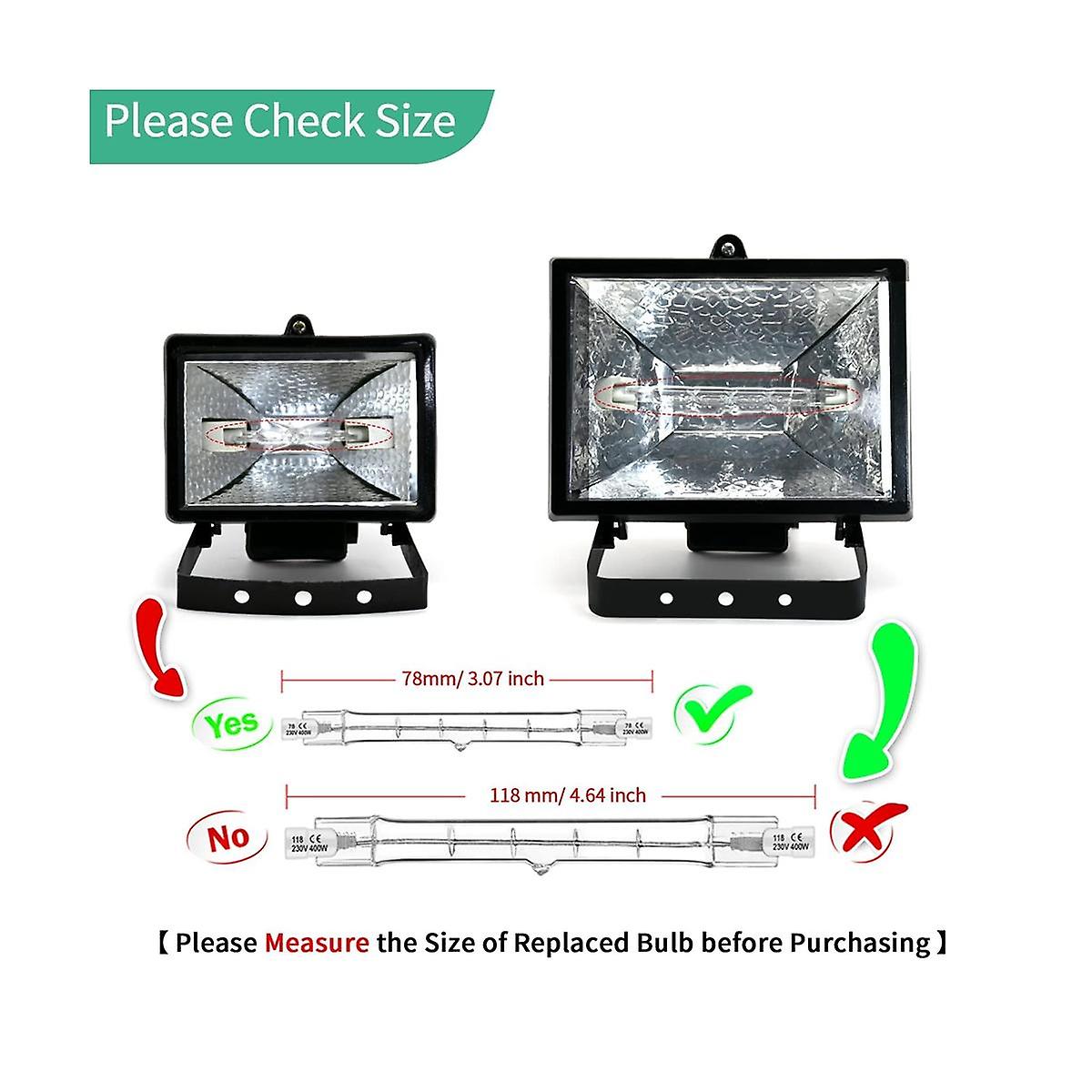5-pack R7s 118mm 400W 230V, R7s Halogen Linear Light Source, Dimmable Halogen Lamp for Construction Works_MGF V1237-ZY-203-3359