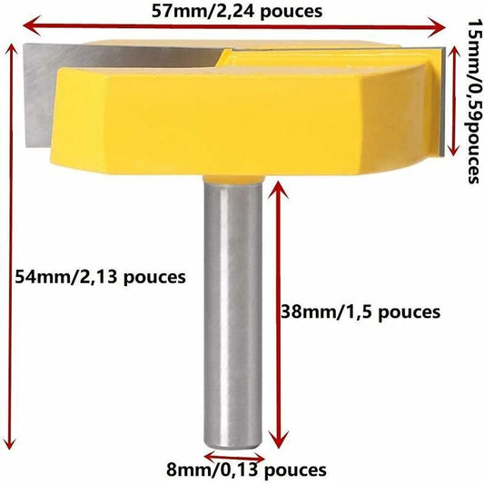 Router, Edge Router, 8mm Router, Bottom Cleaning Router, T-Slot Routers, 8x57mm Bottom, Yellow Blade, from DE V1237-ZY-203-3367