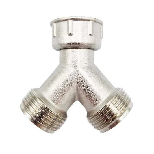 Brass Y-connector for washing machine, 3/4 splitter, 2-way hose connection 3/4 (FMY) V1237-ZY-203-3369
