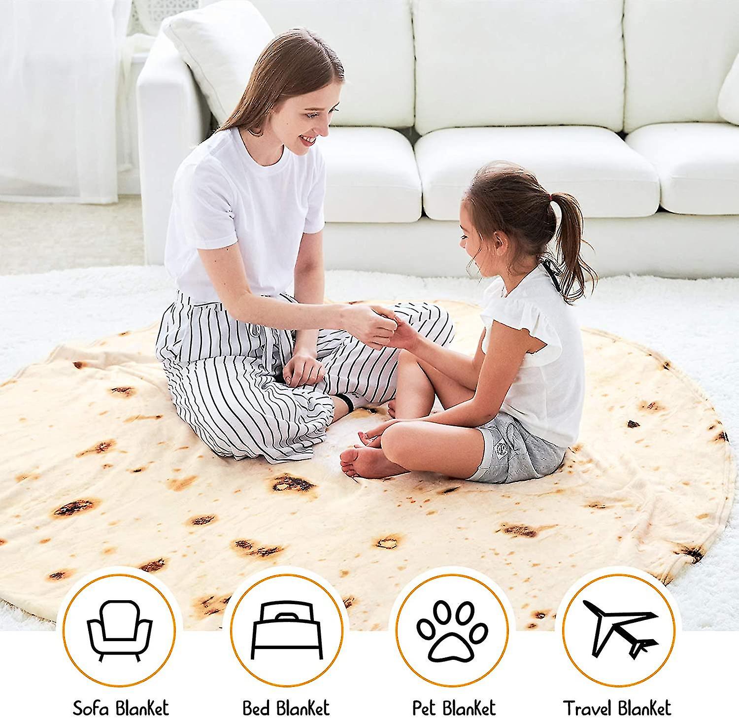 Burrito Blanket, Double Sided, Giant Flour Tortilla Blanket V1237-ZY-203-3373