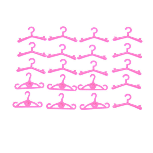 20 pcs/lot Pink Hangers Dress Clothes Accessories For Barbie Doll 0 V1237-ZY-203-3377