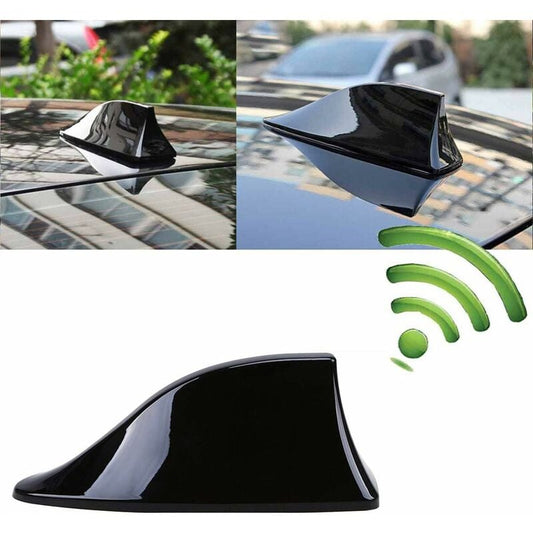 Universal Shark Fin Car Antenna - FM/AM Radio Antenna for Car SUV Truck Van (Black) V1237-ZY-203-3379