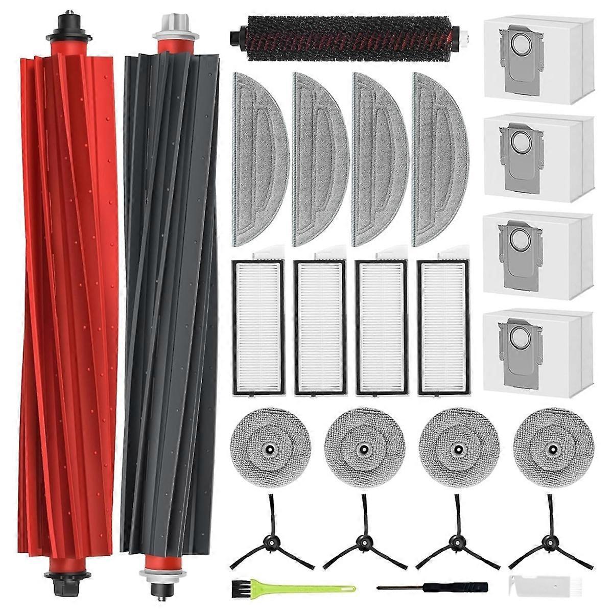 Replacement Parts for Roborock S8 Maxv Ultra, Main Brush and Side Brush As Shown_MGF As Shown V1237-ZY-203-3415
