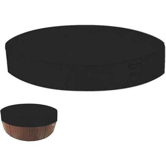 Round Pool Cover Sunshade, 100% UV Resistant Waterproof Spa Cover, 190T for Outdoor Spa Tub, 200x30cm (Black) V1237-ZY-203-3417