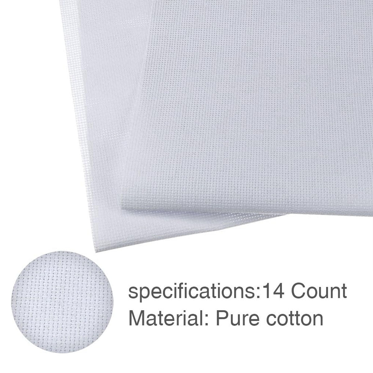 14 Count White Aida Fabric - High Quality Cotton Embroidery Fabric for Frames V1237-ZY-203-3425