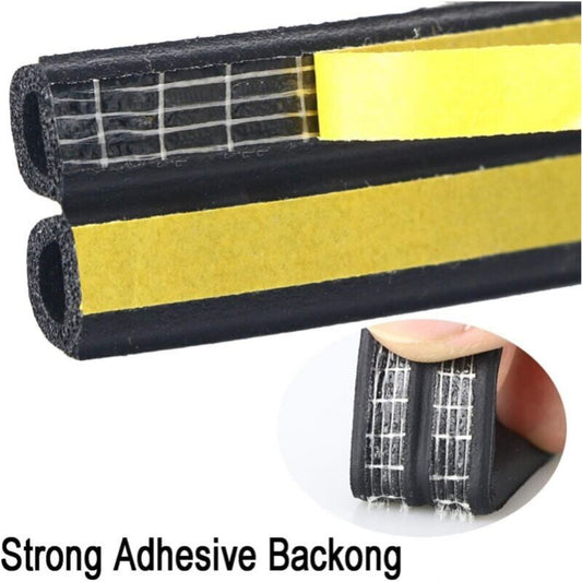 Black 6 meter D-profile Weather Strip, Door and Window Seal with Strong Adhesion, Soundproof and Weatherproof V1237-ZY-203-3433