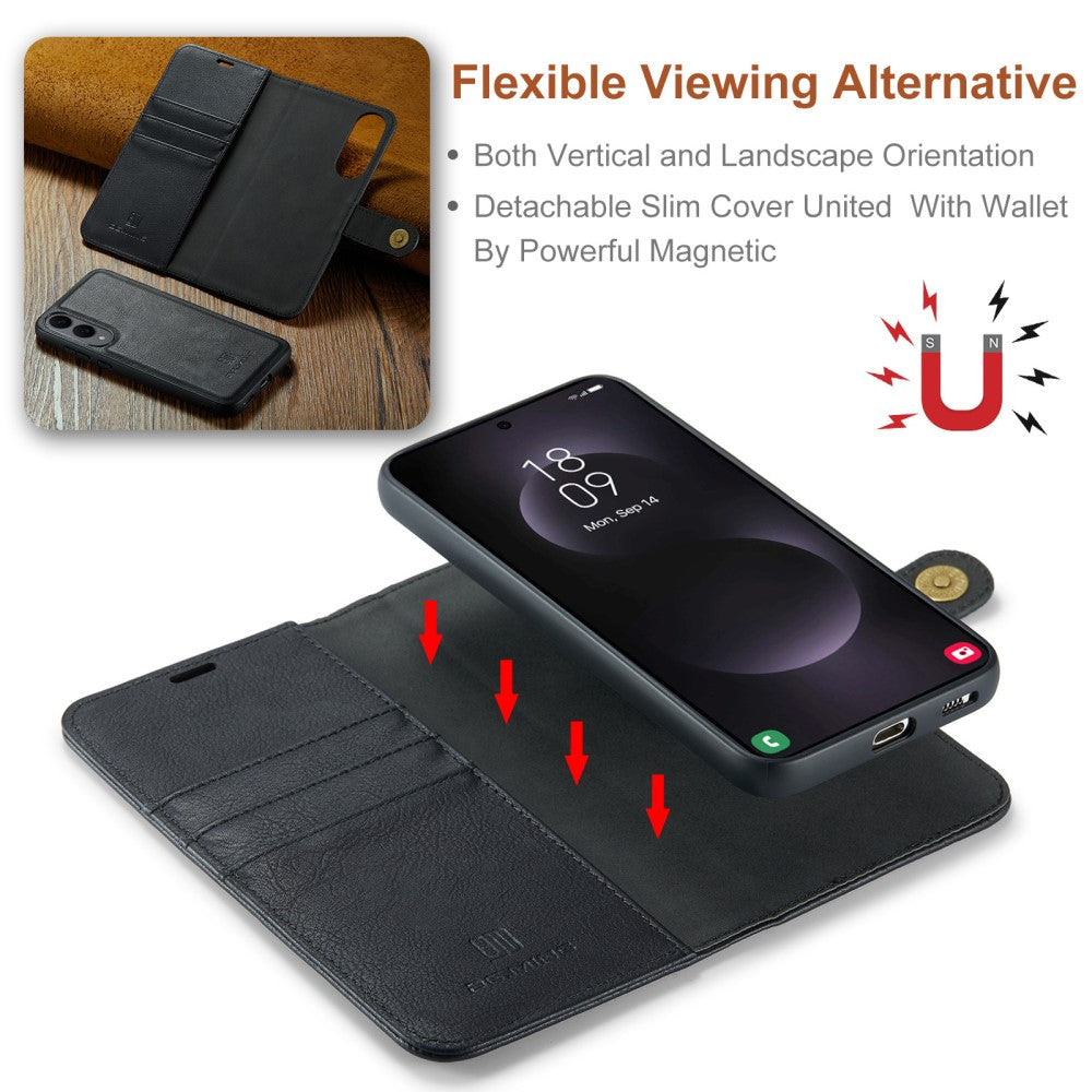 DG.MING 2-in-1 Magnetic Wallet Samsung Galaxy S25 Edge Black_max V1237-ZY-203-3442