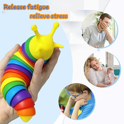 Fidget Slug, 3D Sensory Slug Fidget Toy, Funny Crawling Slug Fidget Toy Black purple 14CM V1237-ZY-203-3455
