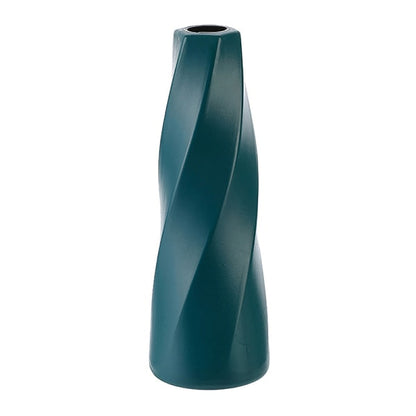 Plastic Vase Imitation Ceramic Flower Pot Table Arrangement Dark Blue V1237-ZY-203-3470