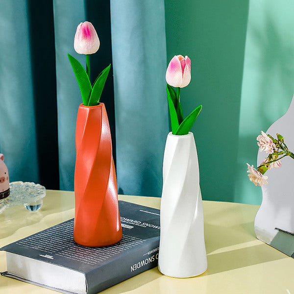 Plastic Vase Imitation Ceramic Flower Pot Table Arrangement Dark Blue V1237-ZY-203-3470